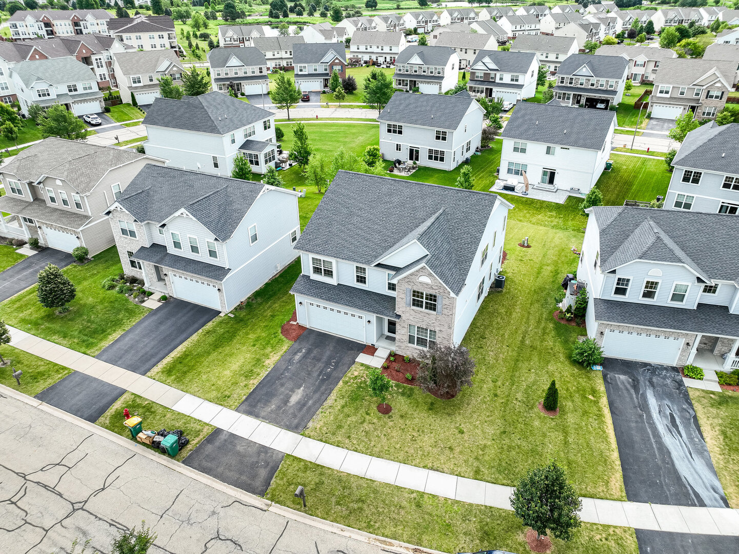 12811 Conifer Street Plainfield, IL 60585 - Photo 37 of 47 an aerial view of a house with a garden