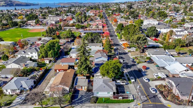 an aerial view of a city