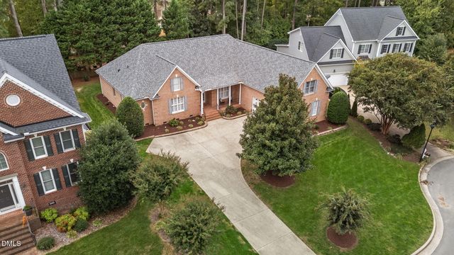 an aerial view of a house