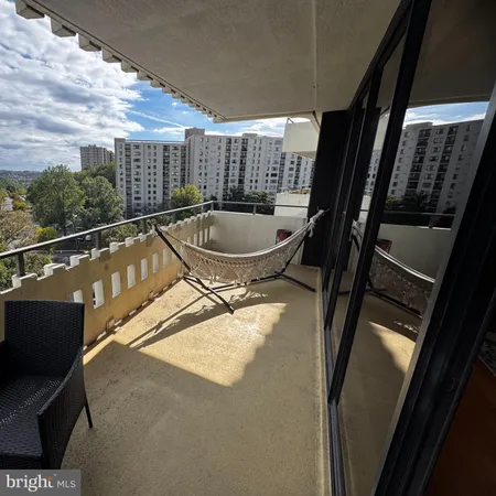 a view of a balcony