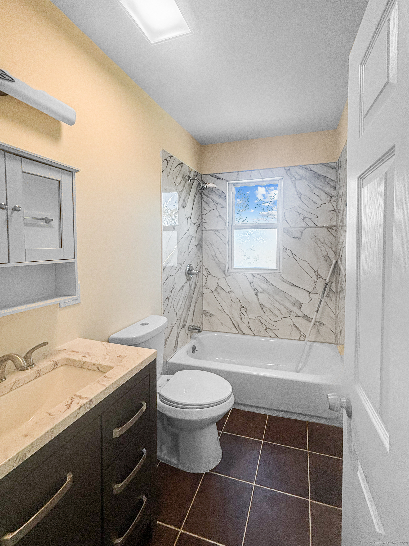 358 Pomeroy Avenue Meriden, CT 06450 - Photo 34 of 36 a bathroom with a granite countertop sink toilet and shower