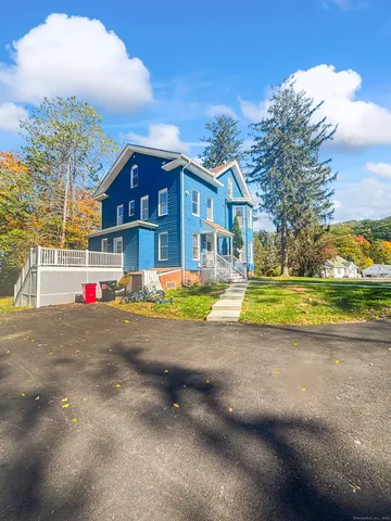 a view of street with houses