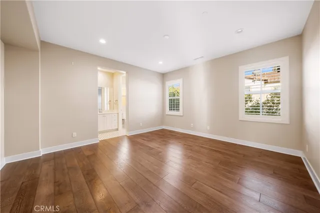 an aerial view of a house with a garden