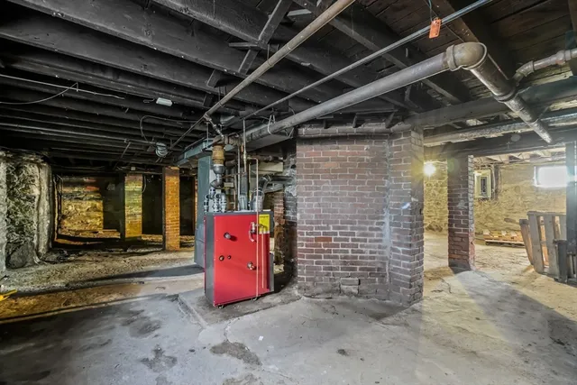 a patio with table and chairs