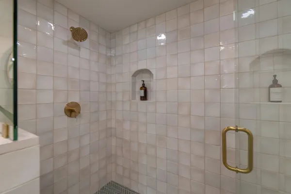 a bathroom with a shower
