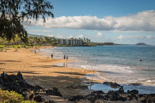 a view of an ocean and beach