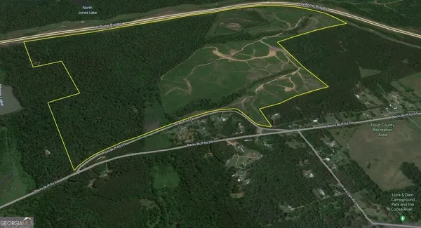 a view of a lake with a city