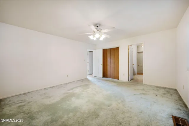 a hallway with cabinets