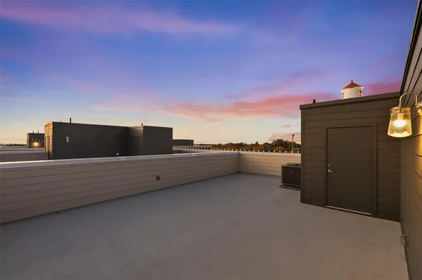 a view of terrace with city view