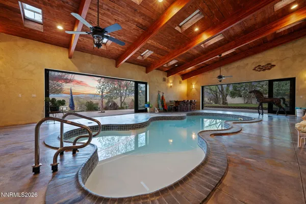 a view of lake with mountain