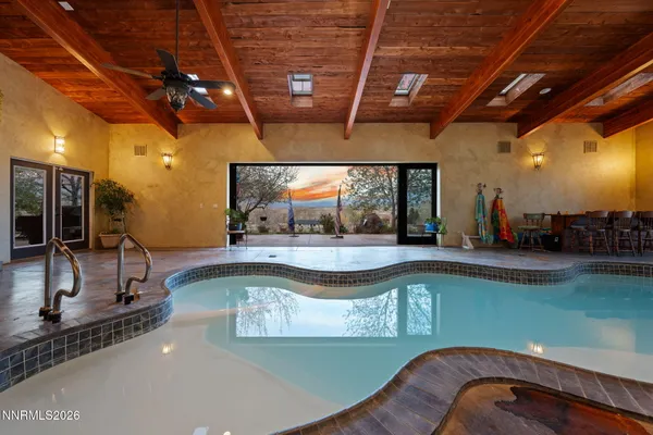 a view of lake and mountain