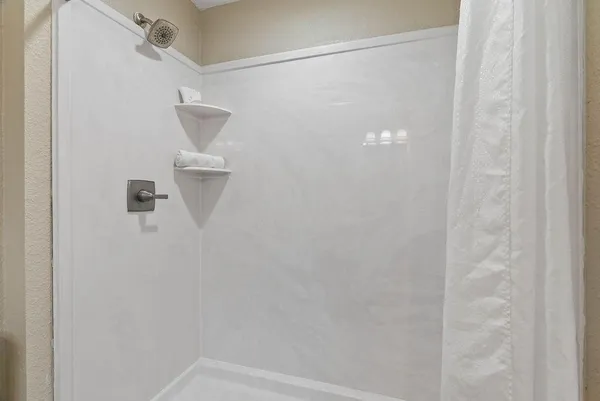 a bathroom with a shower