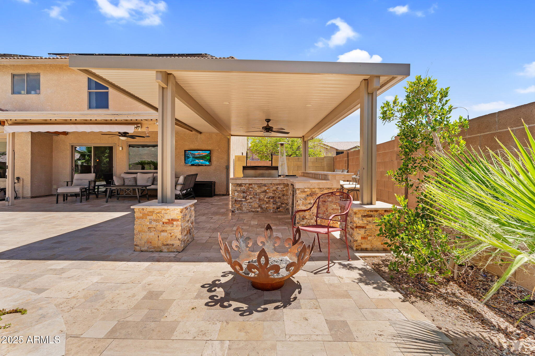 3786 South Chaparral Road Apache Junction, AZ 85119 - Photo 56 of 78 Extended covered patio and fire pit area