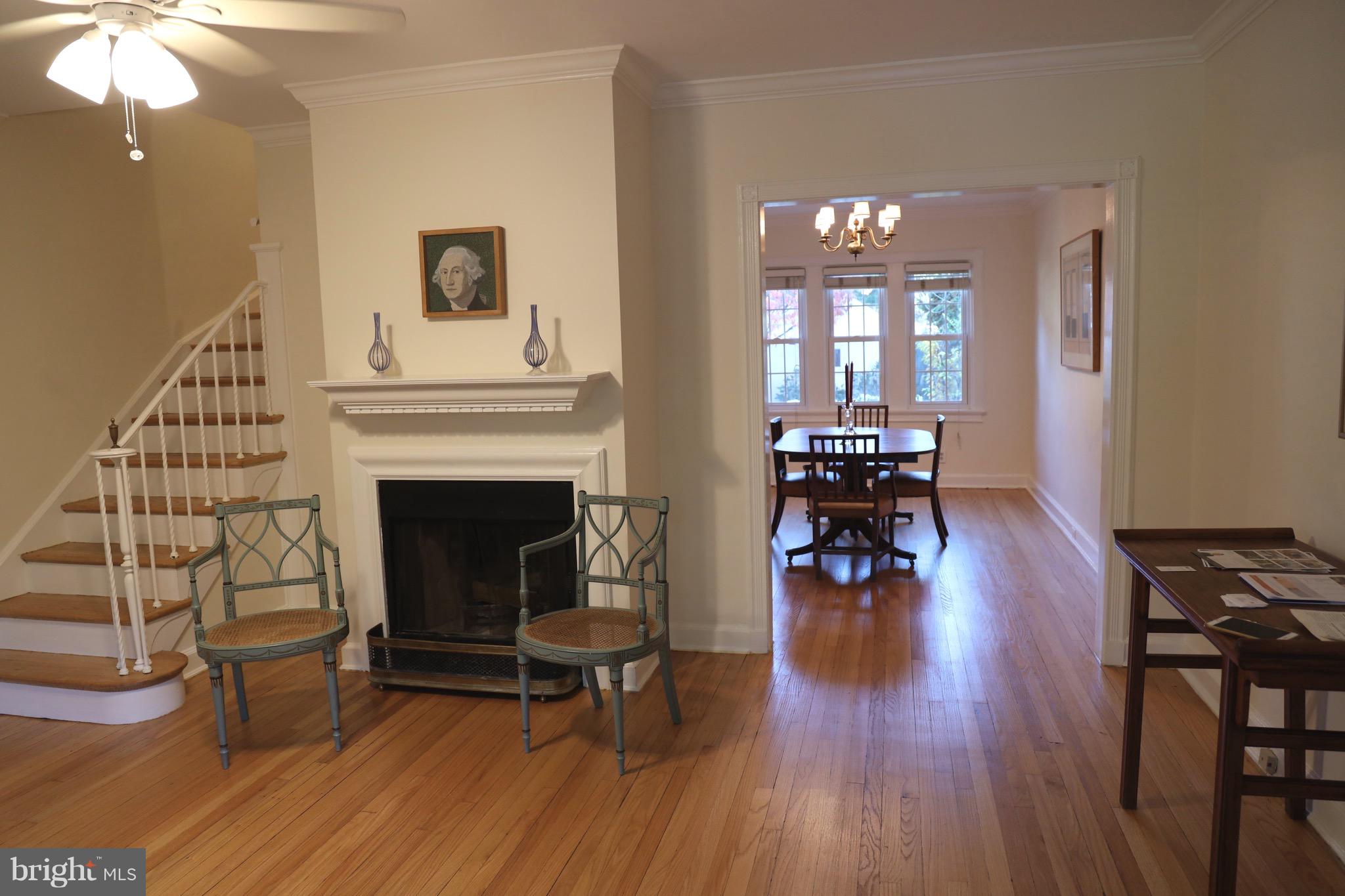 4436 Reservoir Road Northwest Washington, DC 20007 - Photo 4 of 28 Living Room leads into Dining Room