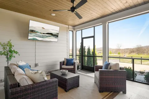 an aerial view of a house