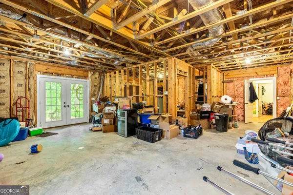 a backyard of a house with lots of green space