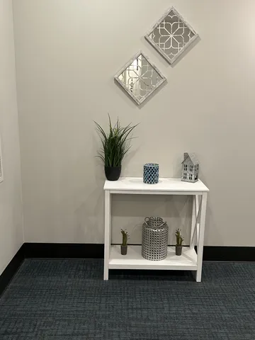 a close view of a fireplace in a room