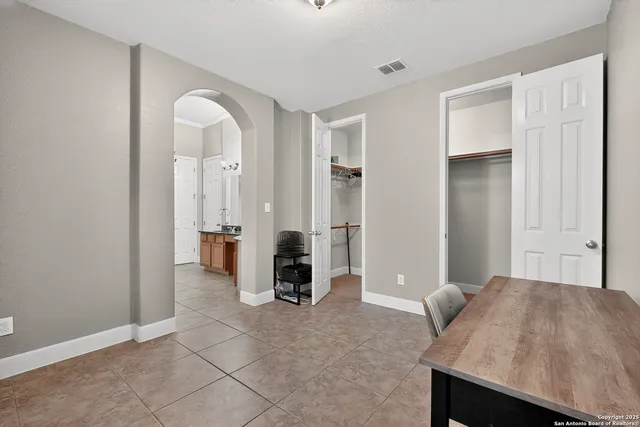 a view of a room with furniture