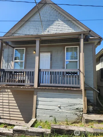 a view of a house with a balcony