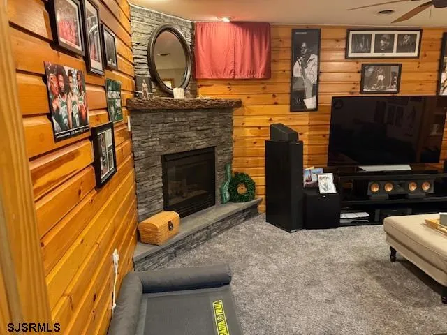 a living room with furniture and a couch