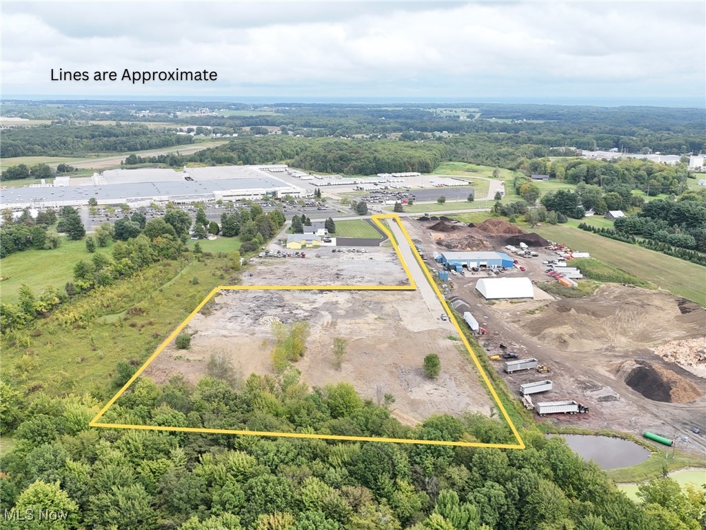 Old State Road Middlefield, OH 44062 - Photo 2 of 24 Aerial view of property and surrounding area with property parcel outlined and industrial structures