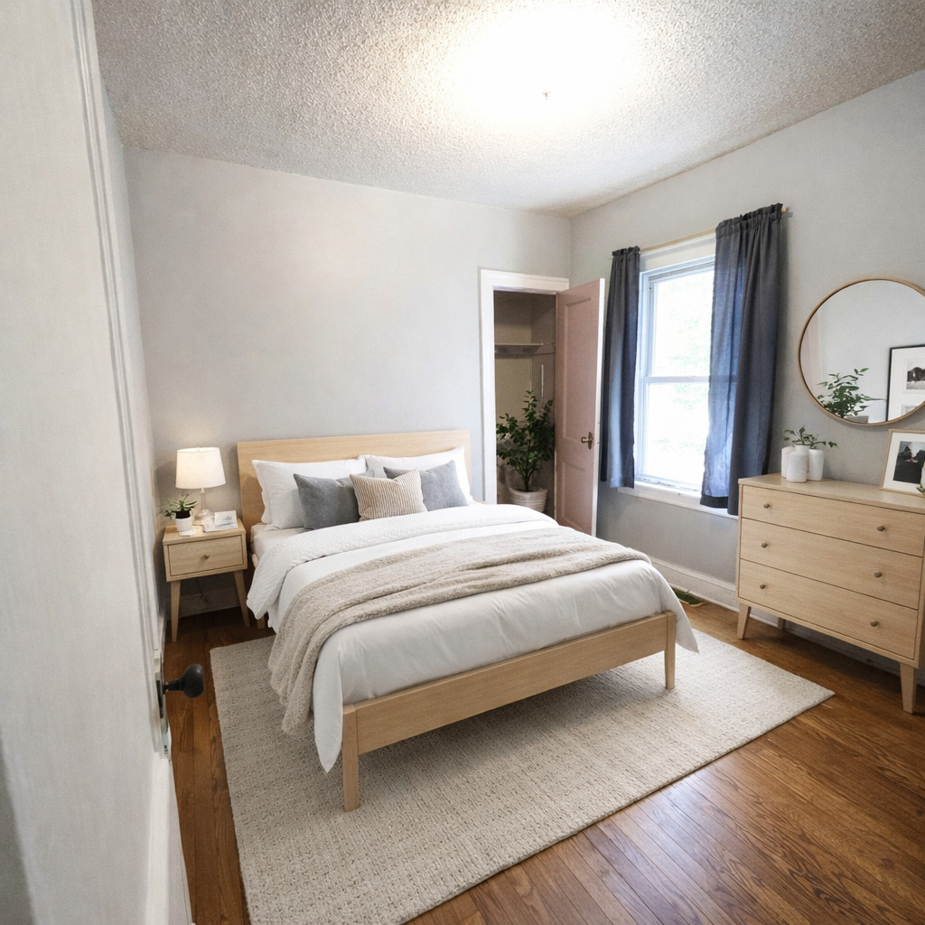 3750 West 65th Street Chicago, IL 60629 - Photo 5 of 14 a bedroom with a bed and a large window