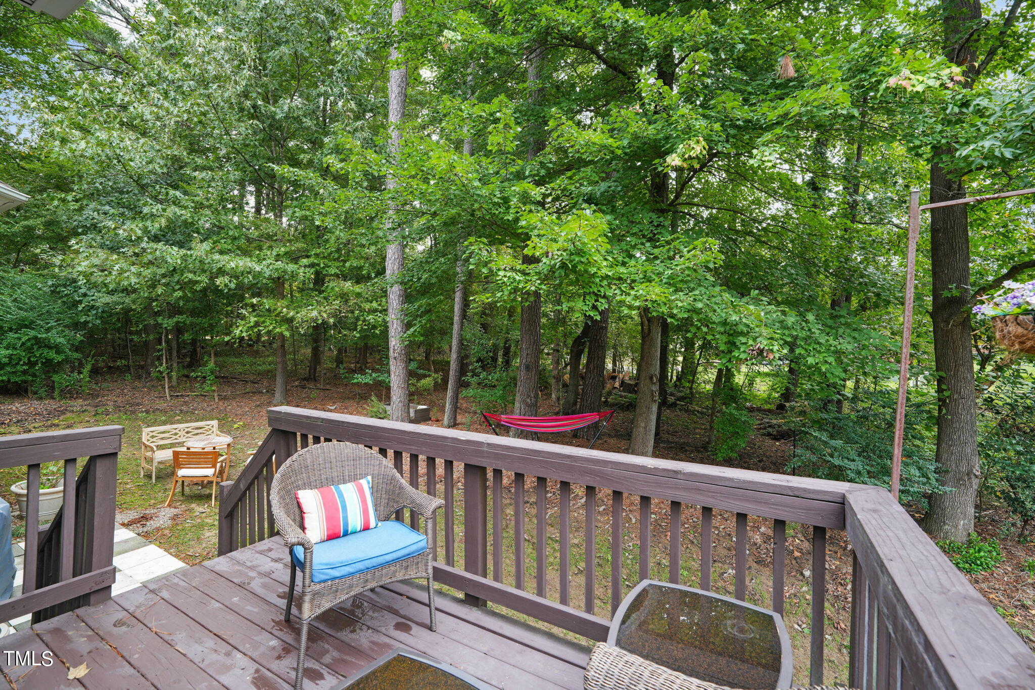 3 Piney Park Lane Durham, NC 27713 - Photo 38 of 47 a view of a two chairs in the deck