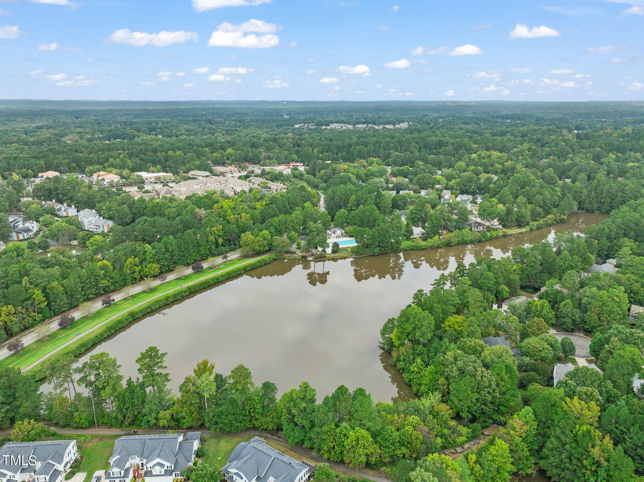 3 Piney Park Lane Durham, NC 27713 - Photo 47 of 47 a view of city and a lake