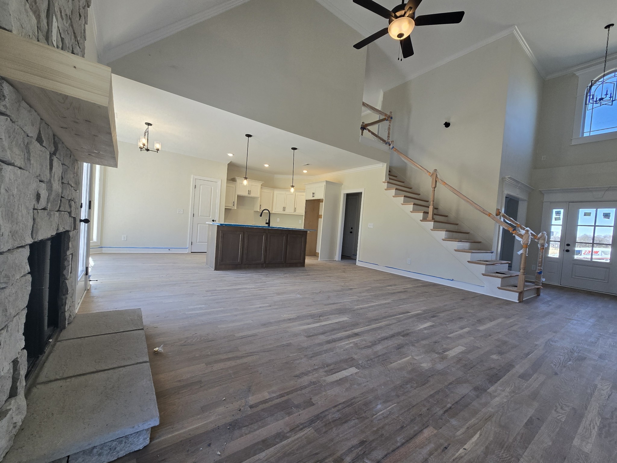 116 Dandelion Lane Beechgrove, TN 37018 - Photo 8 of 31 a view of a livingroom with a ceiling fan kitchen view and a fireplace