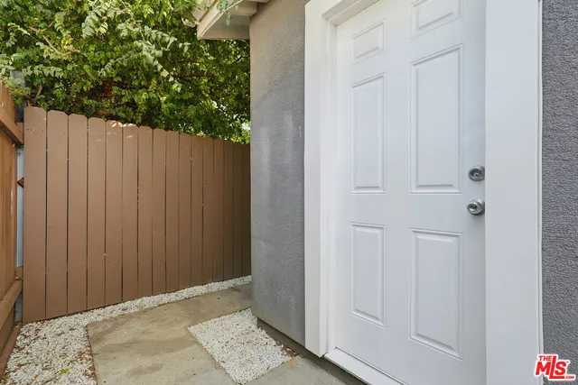 a view of wooden door