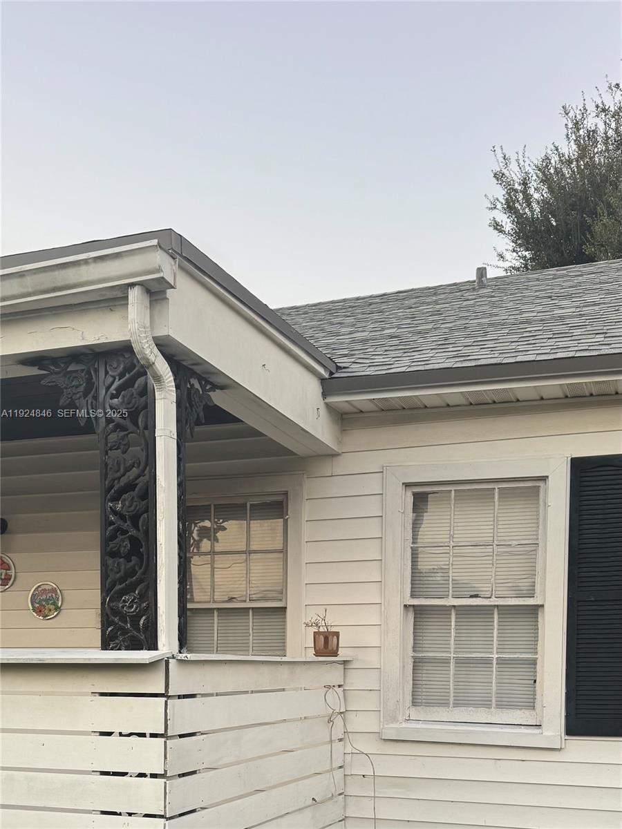 a view of wooden door