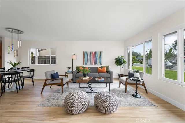 a living room with furniture