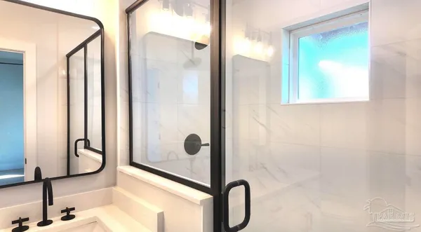 a bathroom with a shower