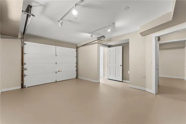 a view of porch with wooden floor