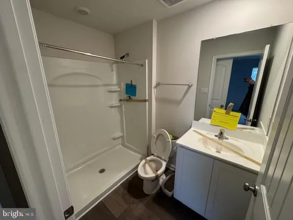 a view of room with cabinets