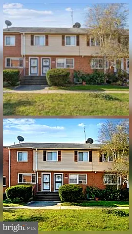 front view of a house with a swimming pool and a yard