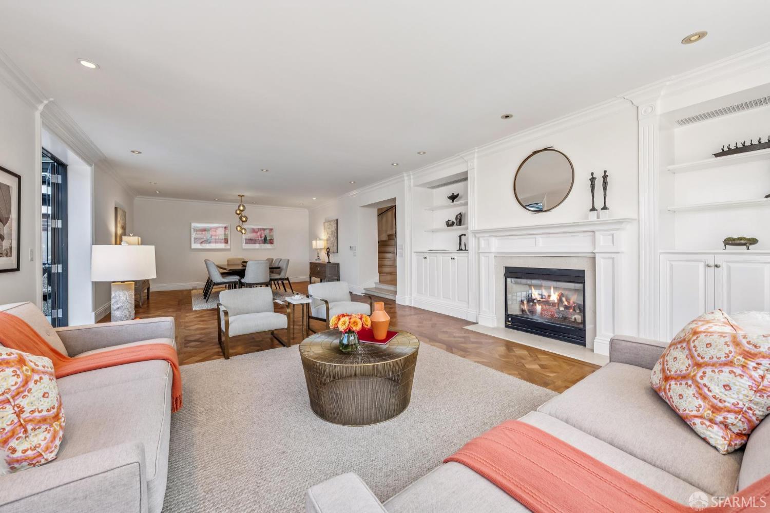 2190 Broadway, Unit 1W San Francisco, CA 94115 - Photo 10 of 66 a living room with furniture a fireplace and a fireplace
