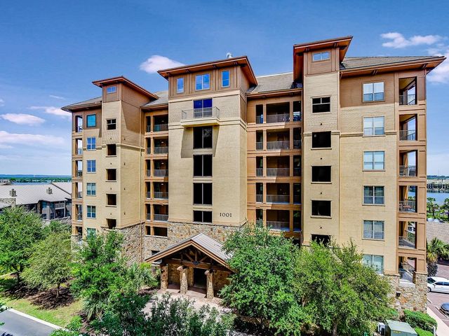 front view of building with a street
