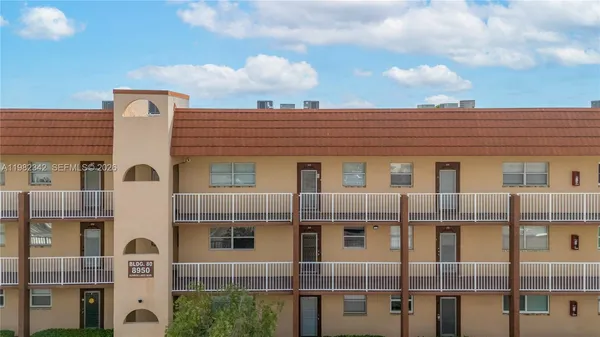 a front view of a building