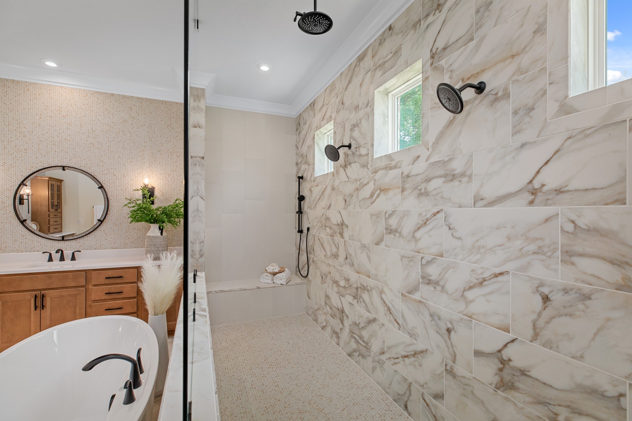 5805 Brees Place Arrington, TN 37014 - Photo 70 of 83 a bathroom with a sink a toilet a mirror and shower