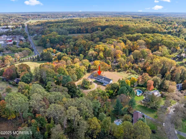an aerial view of multiple house