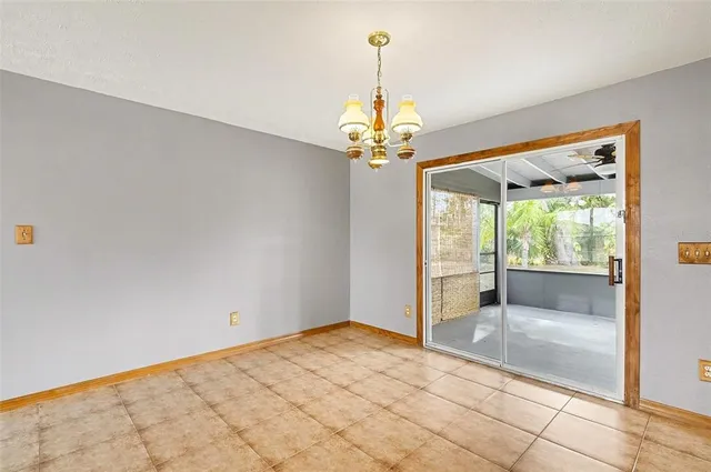 a view of a chandelier in a room