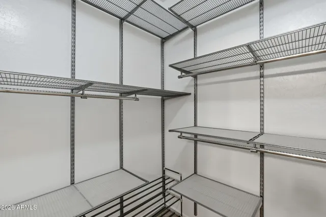 a view of a room with rack on the wall