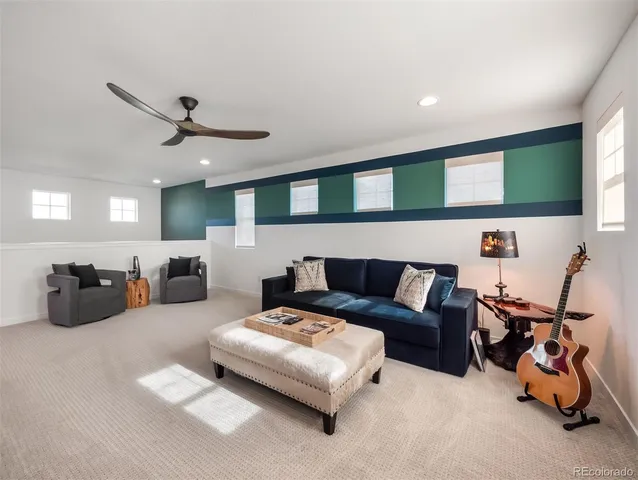 a living room with furniture