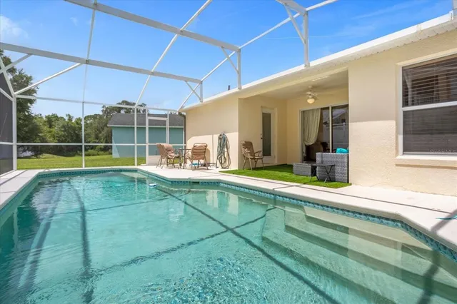 a view of outdoor space with seating area