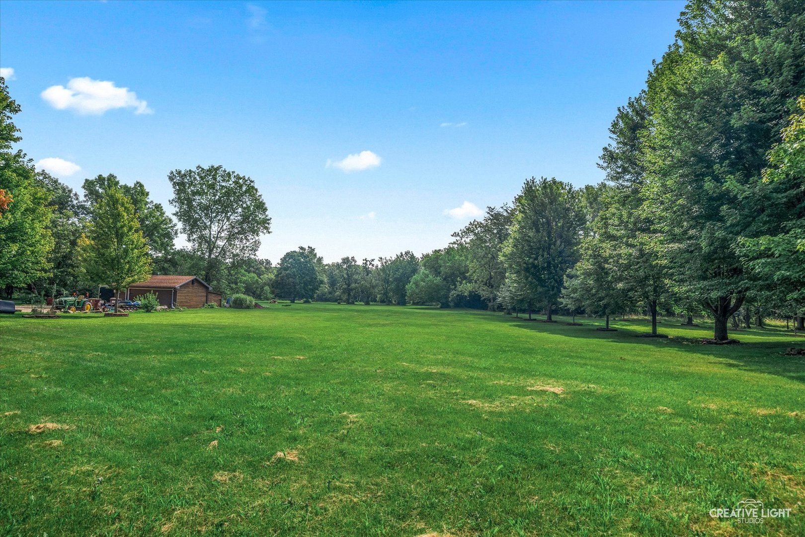 a view of a grassy field