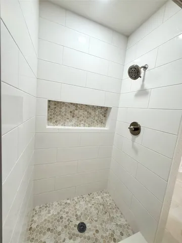 a bathroom with a shower