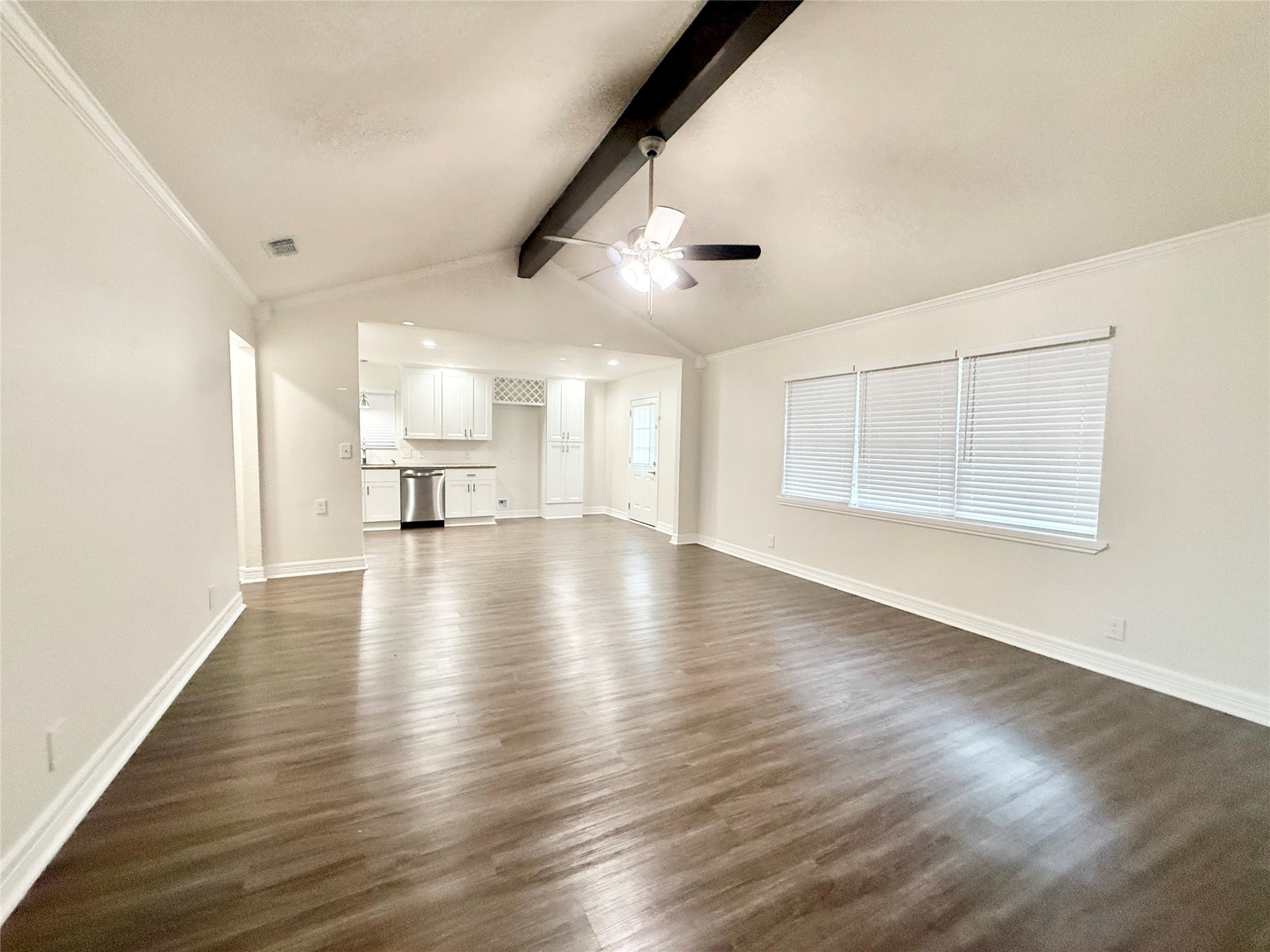 477 Oyster Creek Court Richwood, TX 77531 - Photo 4 of 33 a view of empty room with wooden floor and window
