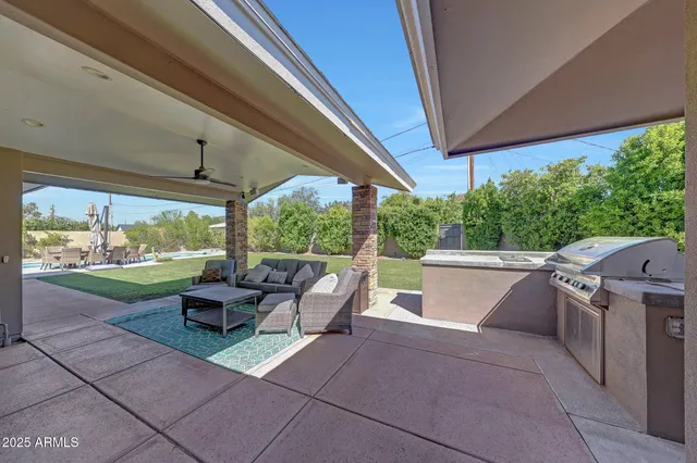 a living room with furniture