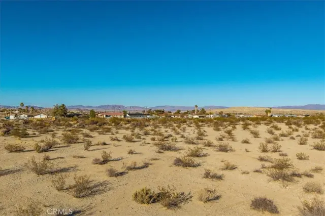 a view of a yard with an ocean view